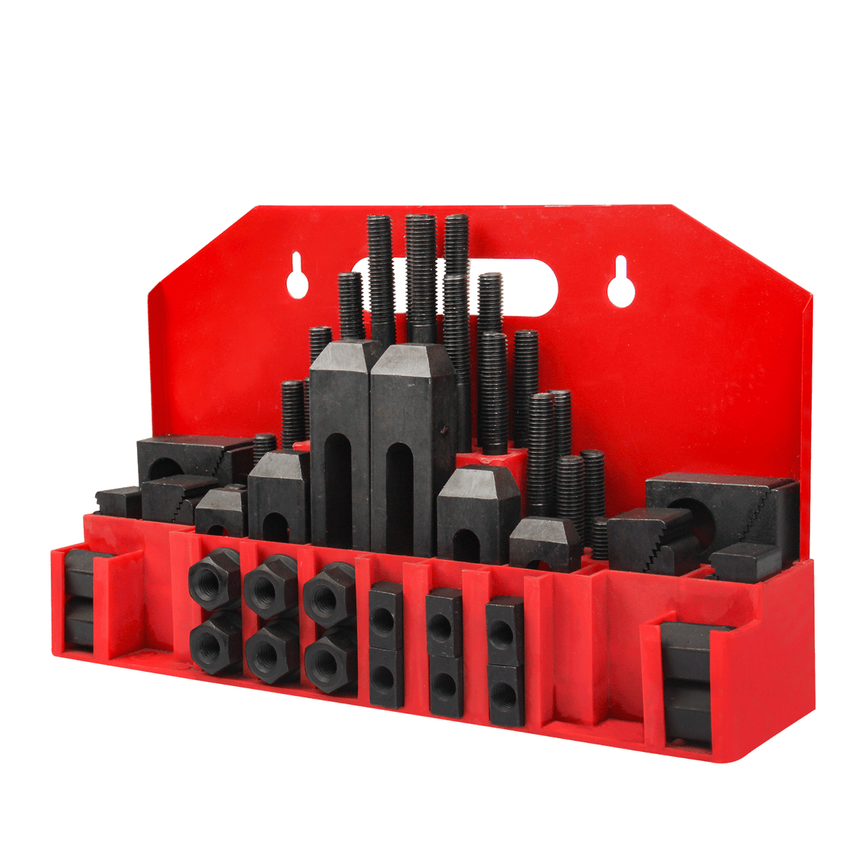 BOKA 58-piece clamping set for M12/D14 M12x1.75P for mini milling machine, with wall bracket, 42-piece steel clamping set