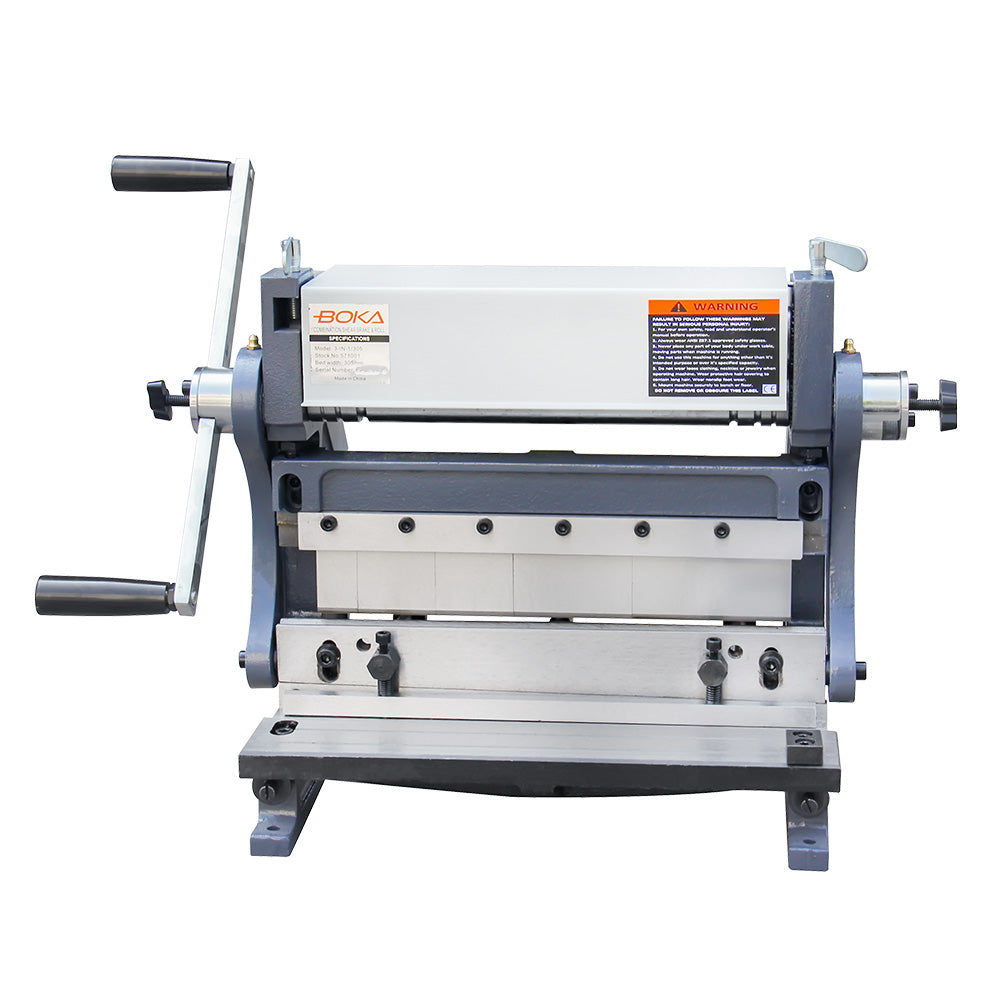 BOKA 3-in-1 sheet metal working machine, 305 mm, cutting, bending & punching, metalworking, versatile universal machine for workshop & industry