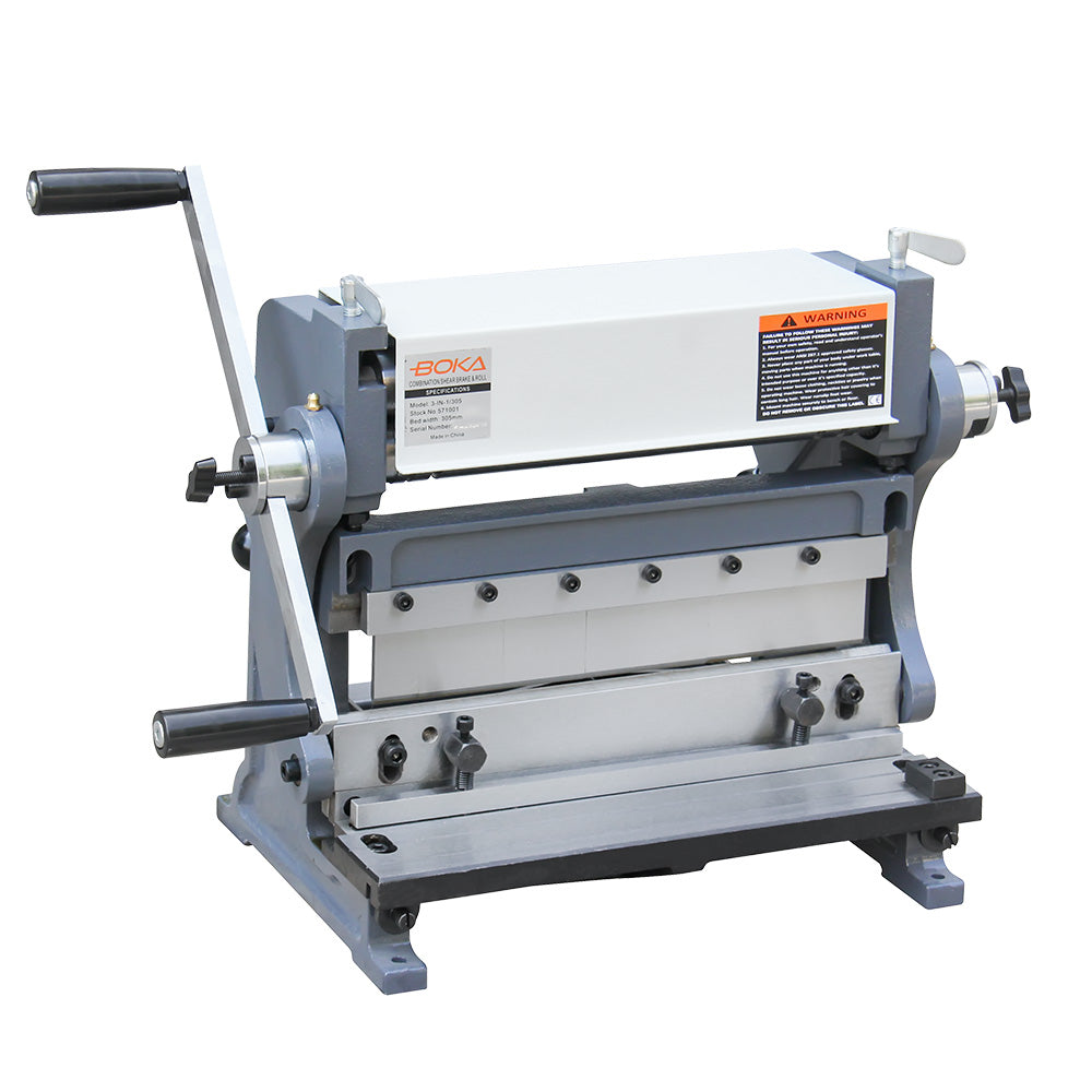 BOKA 3-in-1 sheet metal working machine, 305 mm, cutting, bending & punching, metalworking, versatile universal machine for workshop & industry