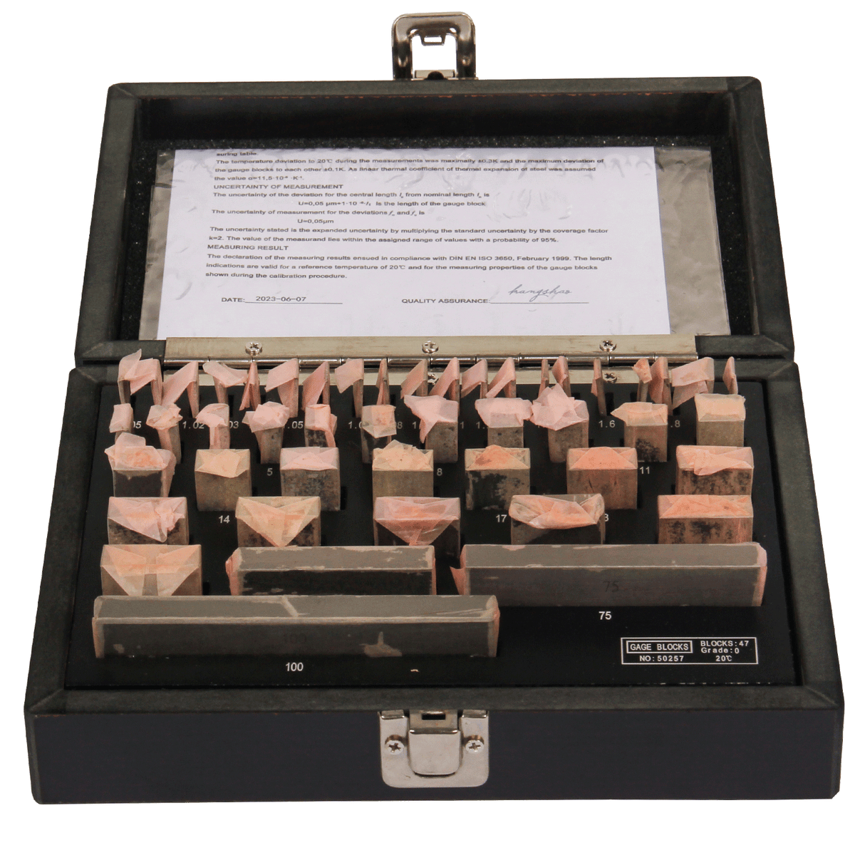 BOKA 47-piece set of metric steel blocks, grade 0, JIS, made of GCr15 bearing steel