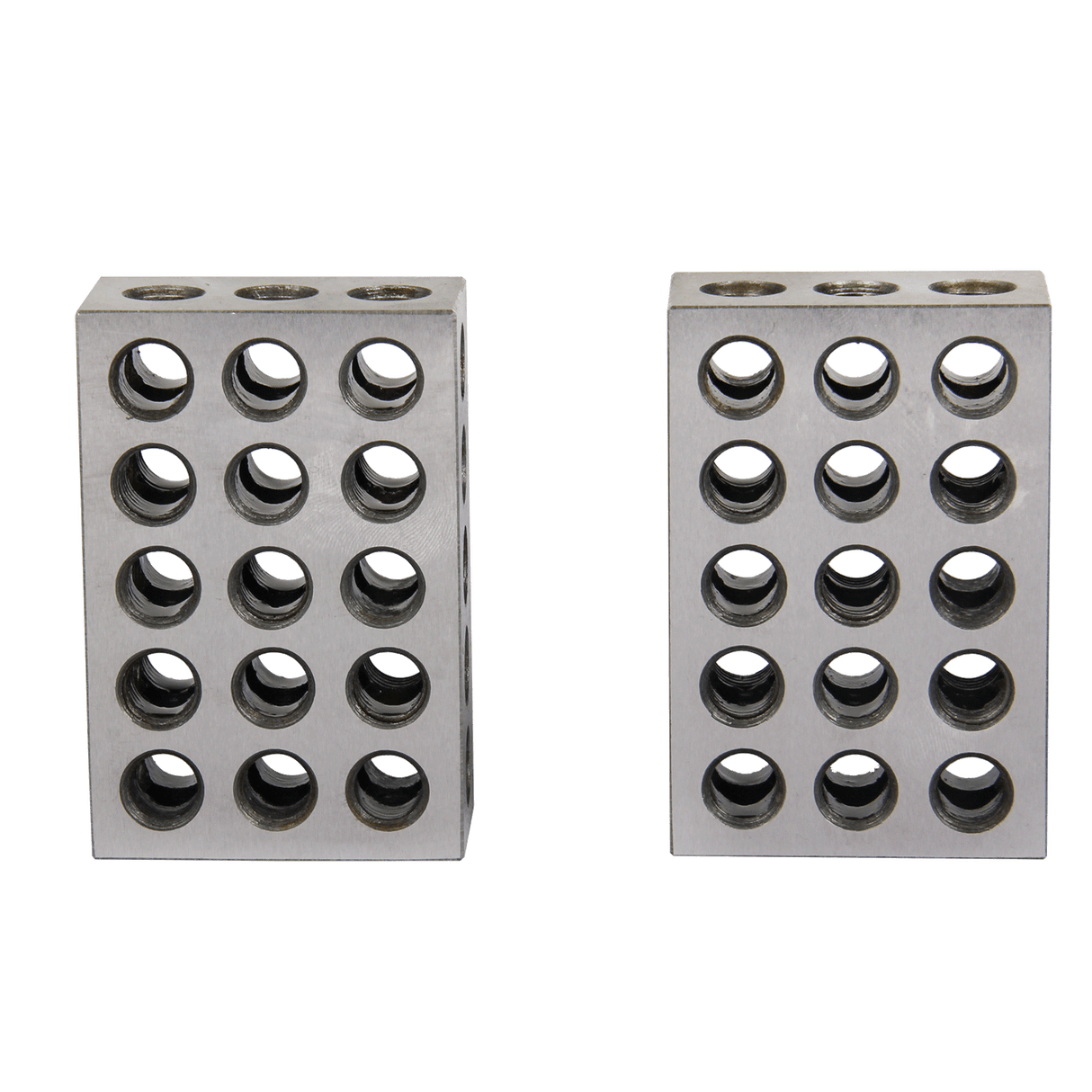BOKA 2 pieces 25 x 50 x 75 mm steel hardened precision blocks, 23 holes, milling parallel clamping blocks, metric clamping blocks