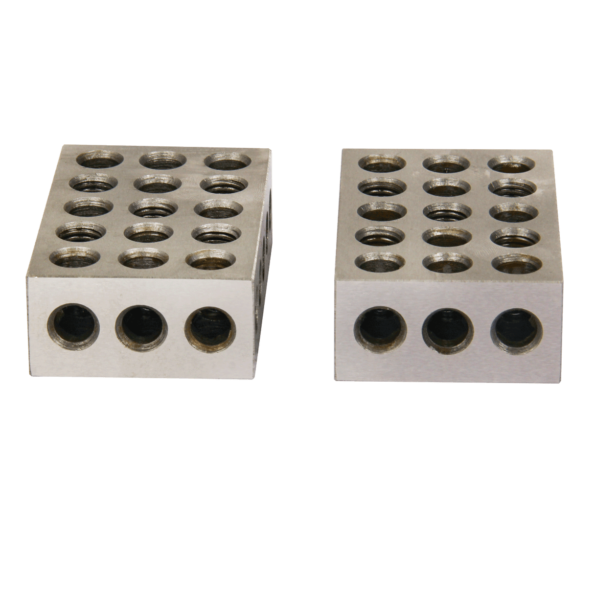 BOKA 2 pieces 25 x 50 x 75 mm steel hardened precision blocks, 23 holes, milling parallel clamping blocks, metric clamping blocks