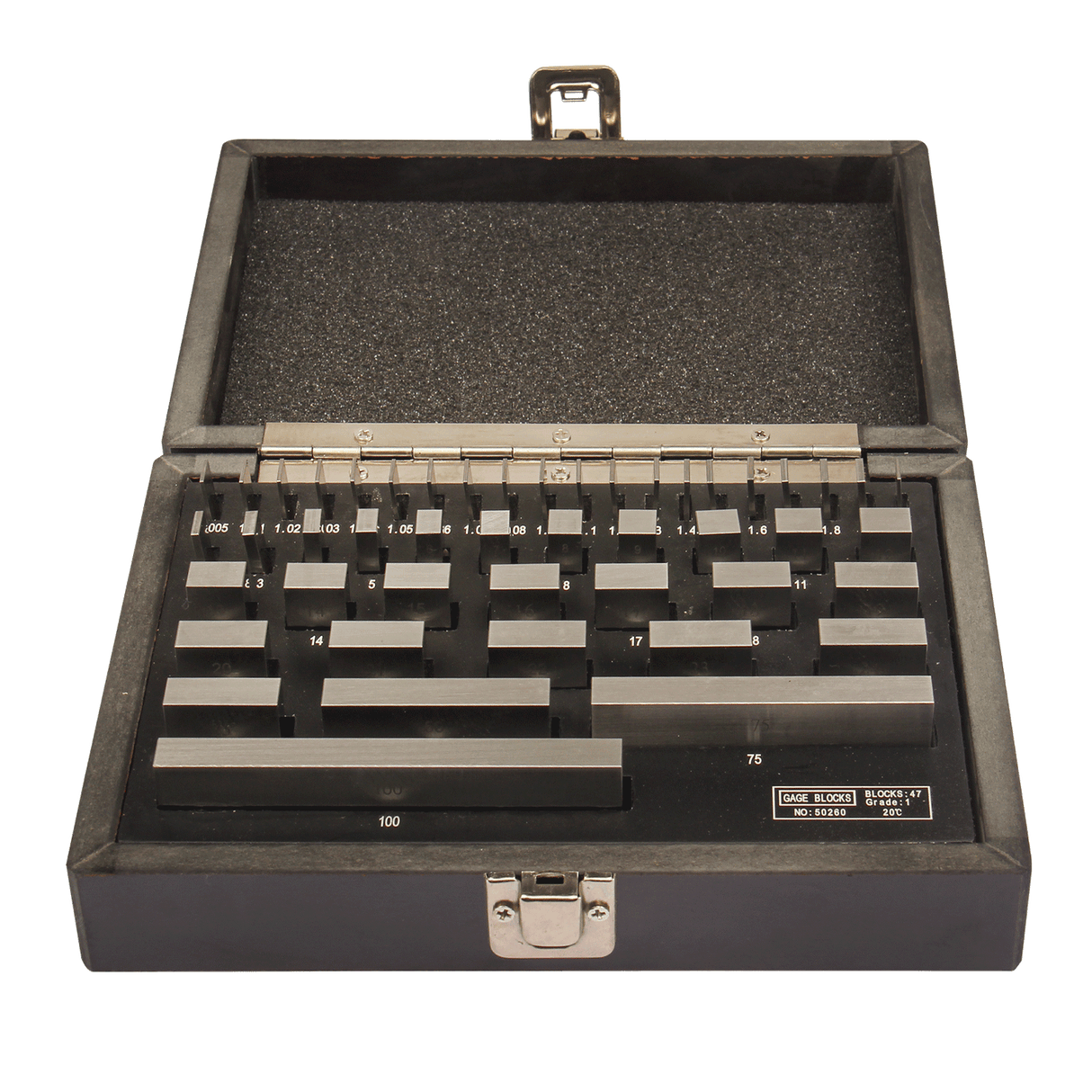 BOKA 47-piece set of metric steel blocks, Grade 1, JIS, made of GCr15 bearing steel, 47 pieces per box