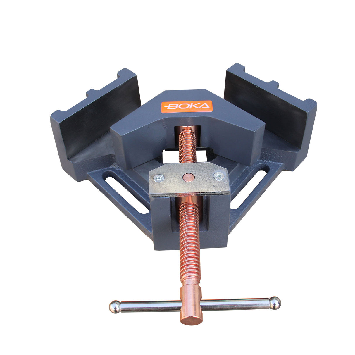 BOKA AC-100 metal angle clamp 90 degree clamping angle 0 to 100 mm malleable cast iron