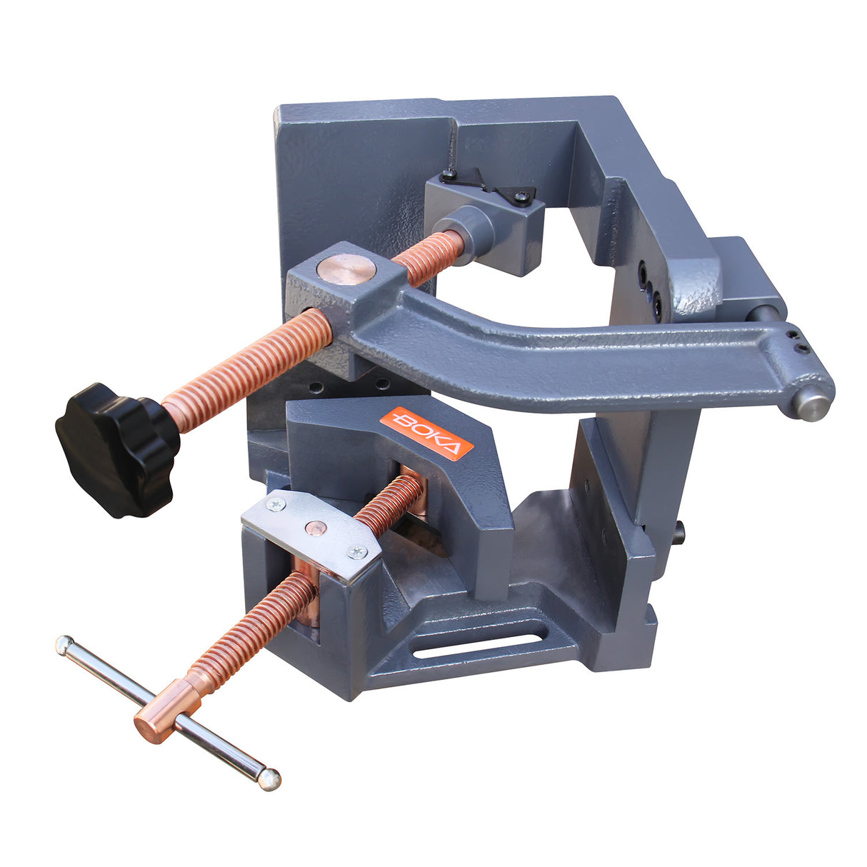 BOKA Winkelschraubstock 100 mm verstellbar für Schweißarbeiten AC-100H aus Gusseisen, Gehrungszwinge