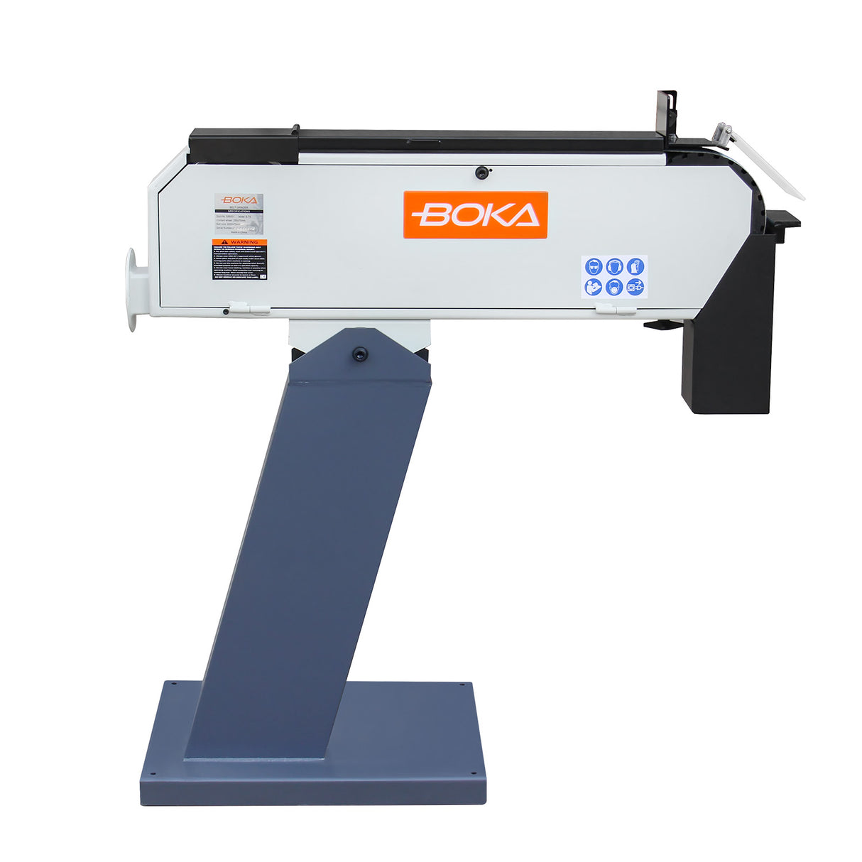 BOKA BG-3 Belt Sander, 200x75 mm, Metal Belt Sander with Cast Iron Base, High Speed Grinder, 400V-50HZ-3PH