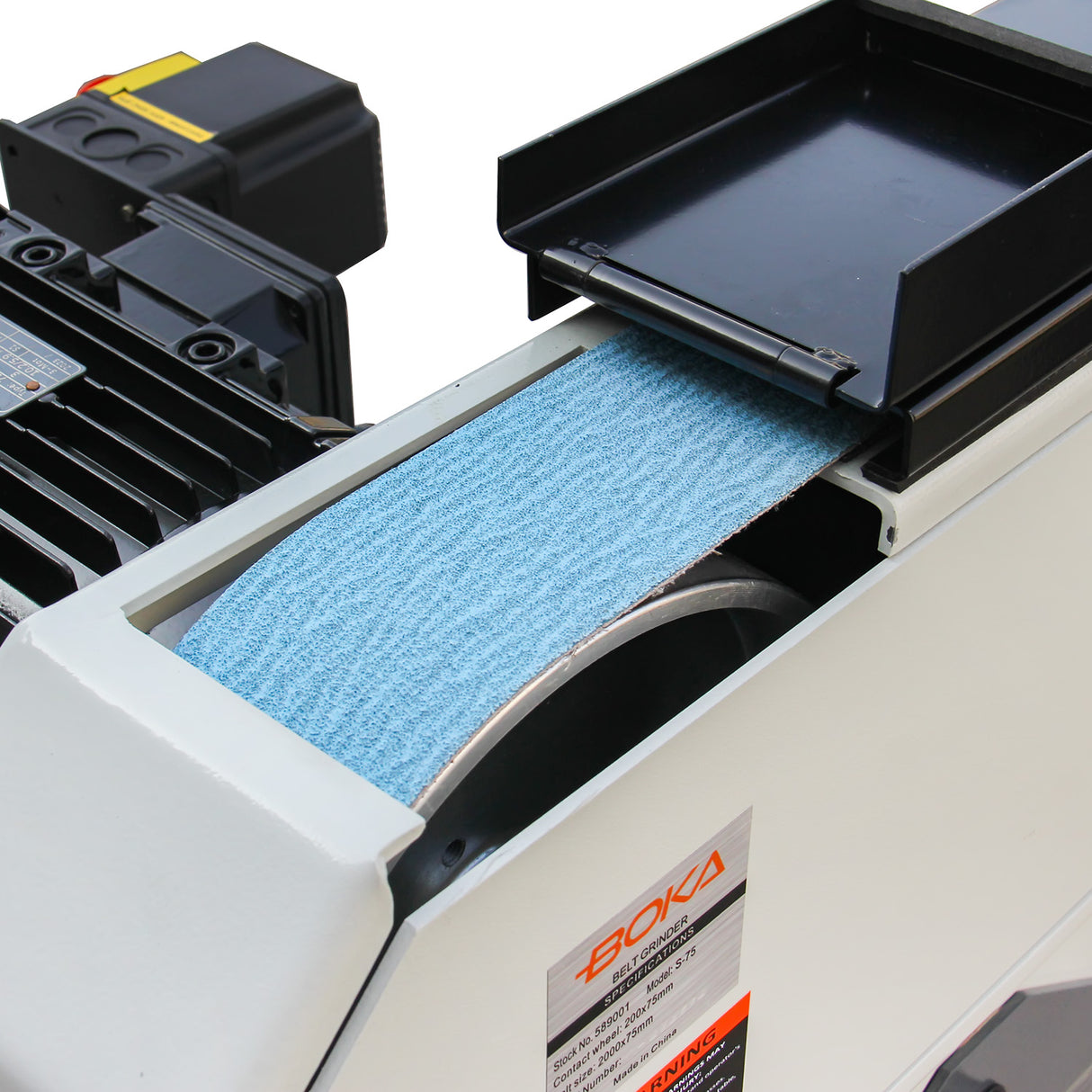 BOKA BG-3 Belt Sander, 200x75 mm, Metal Belt Sander with Cast Iron Base, High Speed Grinder, 400V-50HZ-3PH