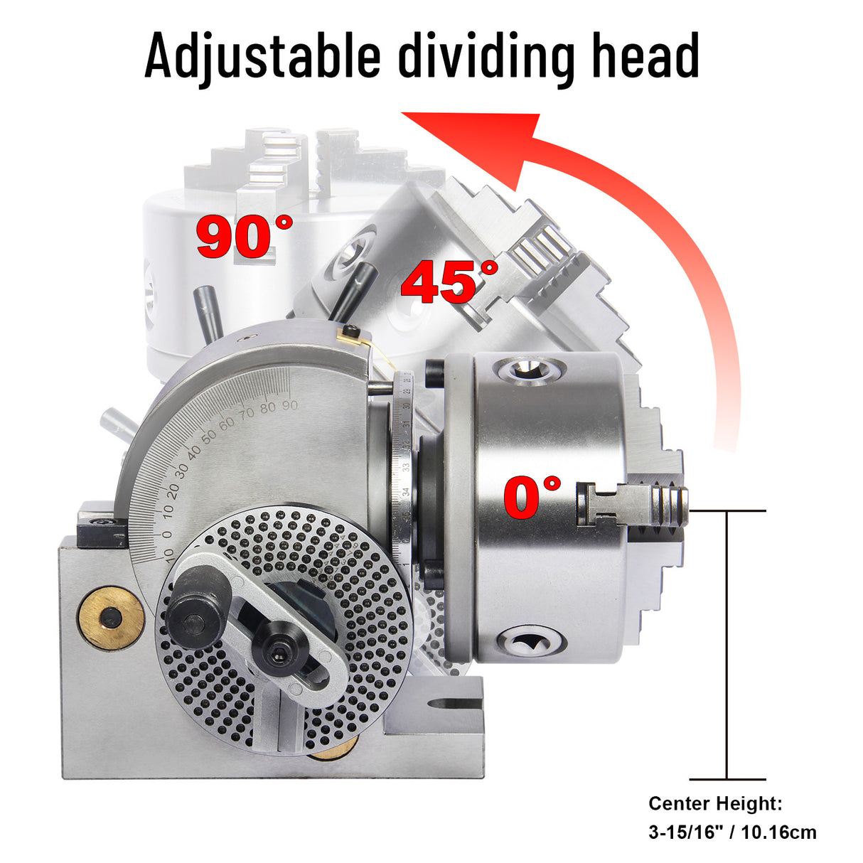 BOKA Semi-Universal Indexing Head Set BS-1 – with 150 mm indexing head, 150 mm chuck, tailstock, indexing wheels, and 3-jaw chuck – semi-universal milling set