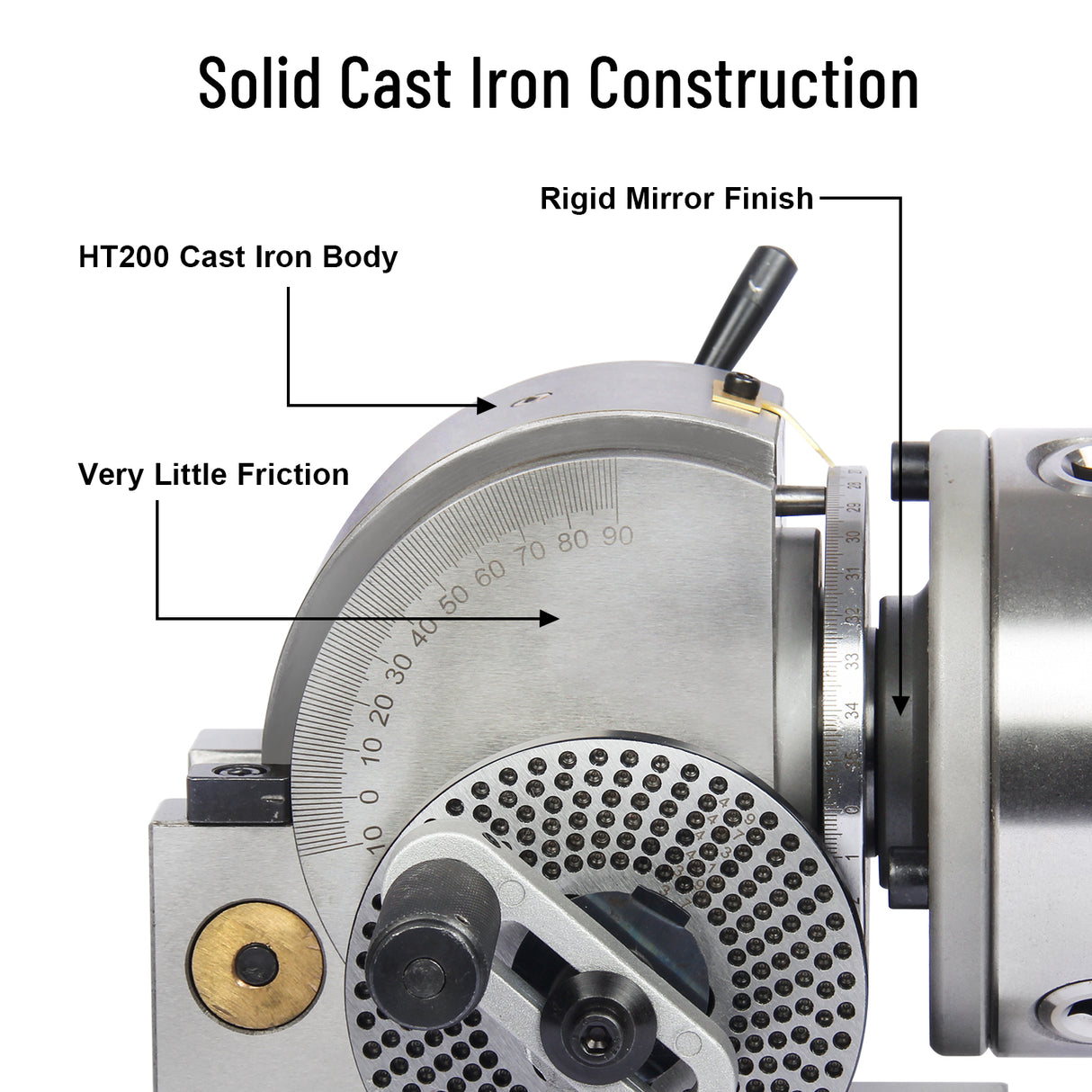 BOKA Semi-Universal Indexing Head Set BS-1 – with 150 mm indexing head, 150 mm chuck, tailstock, indexing wheels, and 3-jaw chuck – semi-universal milling set