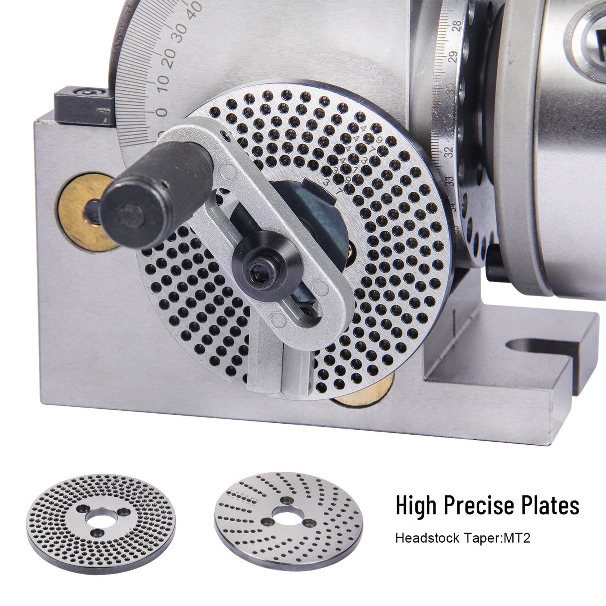 BOKA Semi-Universal Indexing Head Set BS-1 – with 150 mm indexing head, 150 mm chuck, tailstock, indexing wheels, and 3-jaw chuck – semi-universal milling set