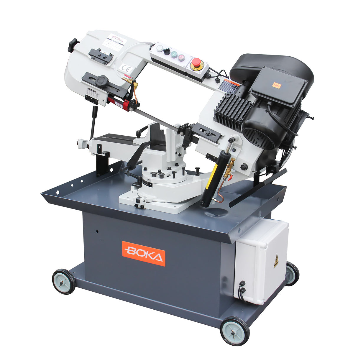 BOKA BS-712R metal band saw, with 178x210mm, 45°-90° pivoting saw frame, powerful 1.5HP 230V motor, high-precision, robust horizontal band saw for metal, solid construction for precise cuts