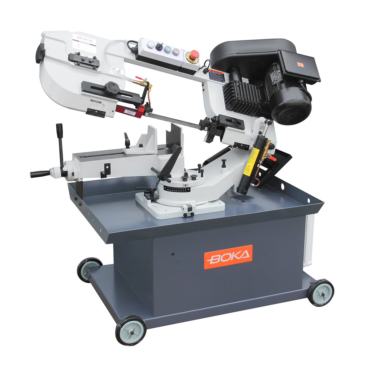 BOKA BS-712R metal band saw, with 178x210mm, 45°-90° pivoting saw frame, powerful 1.5HP 230V motor, high-precision, robust horizontal band saw for metal, solid construction for precise cuts