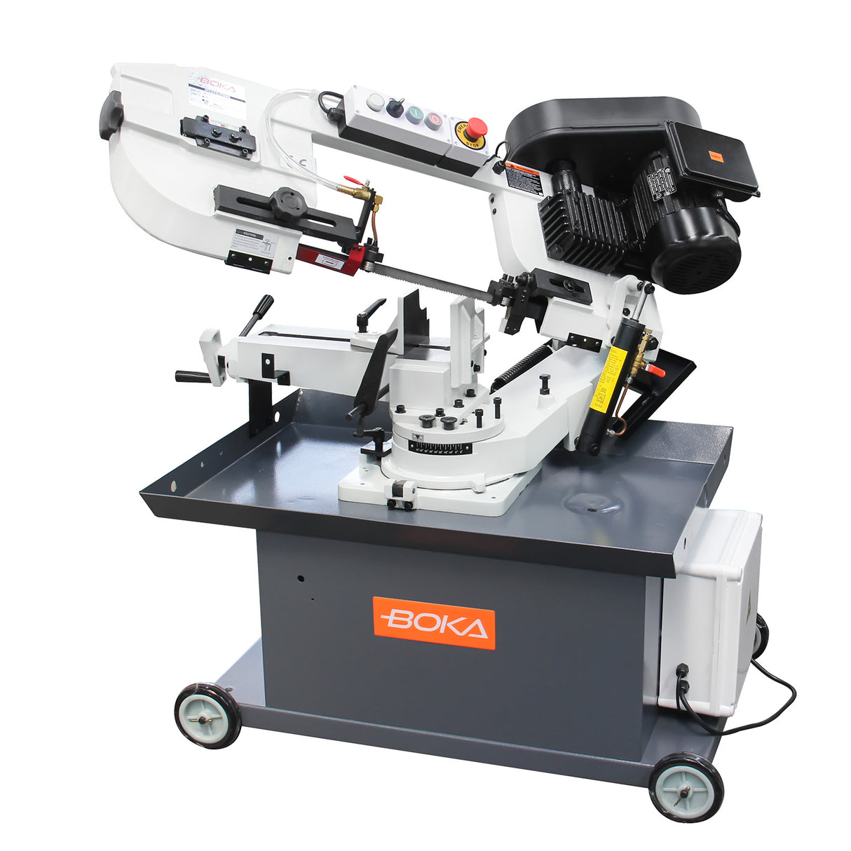 BOKA BS-712R metal band saw, with 178x210mm, 45°-90° pivoting saw frame, powerful 1.5HP 230V motor, high-precision, robust horizontal band saw for metal, solid construction for precise cuts