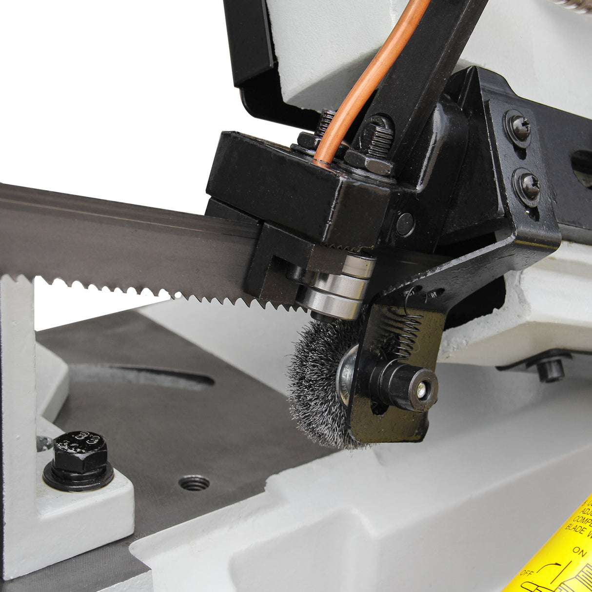 BOKA BS-912B metal band saw 230V 1.1kW with coolant system, 4 speeds, hydraulic cylinder, quick-release vice, miter cut up to 45°, mobile, robust for metal cutting