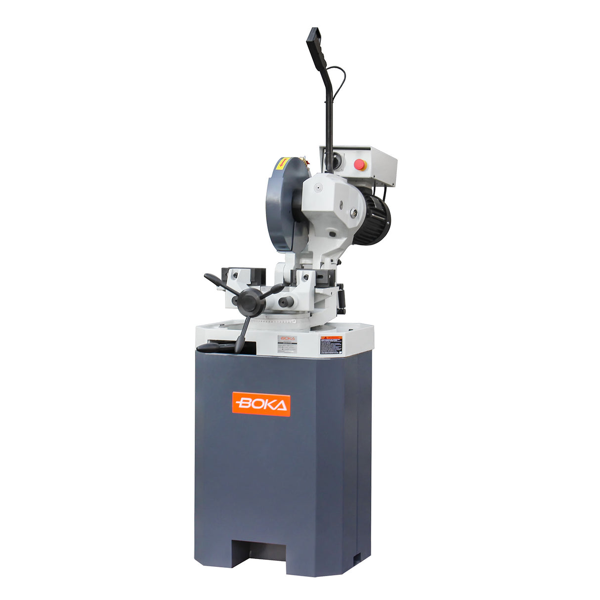 BOKA CS-12 manual metal circular saw, 315mm HSS saw blade, precise miter saw with double vice, powerful gear, coolant system, 1.5 HP motor for metal processing