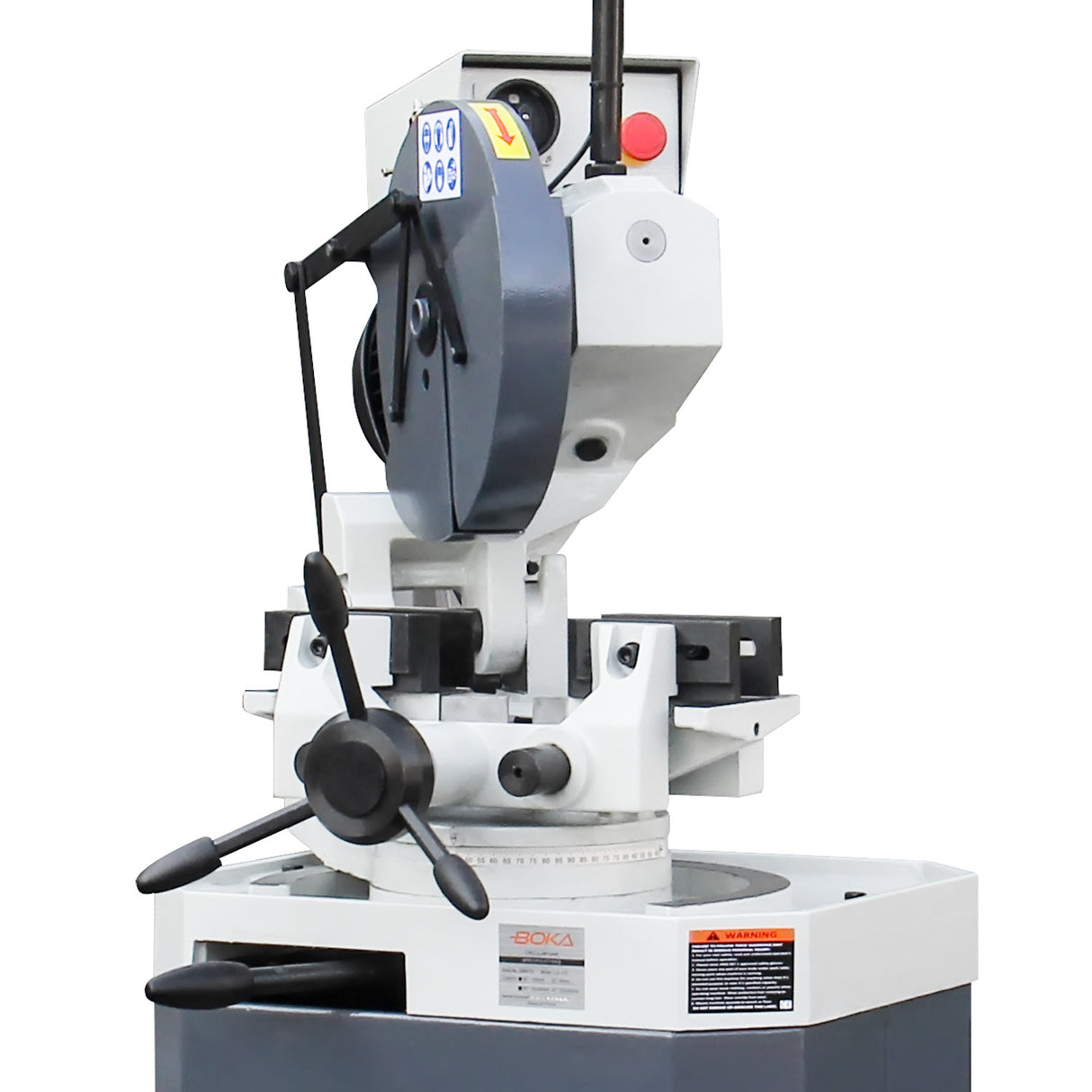 BOKA CS-12 manual metal circular saw, 315mm HSS saw blade, precise miter saw with double vice, powerful gear, coolant system, 1.5 HP motor for metal processing