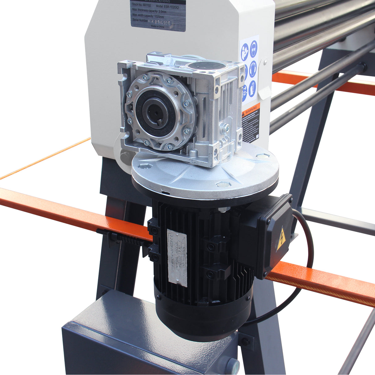 BOKA ESR-4014 Dreiwalzen-Rundbiegemaschine mit Elektromotor & Konusbiegevorrichtung, max. Blechdicke 2,0 mm, max. Walzdicke 1020 mm, 400V 50Hz 3PH