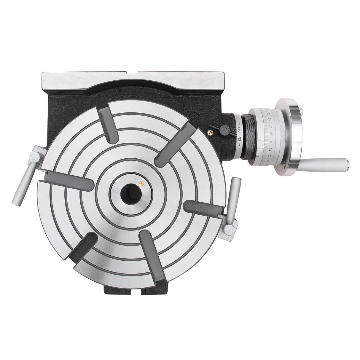 BOKA HV-10 Rundtisch 250 mm, horizontal & vertikal, MT3 Zentrierhülse, 6 T-Nuten, Präzisions-Teilapparat 360°, geeignet für Fräs- & Bohrarbeiten