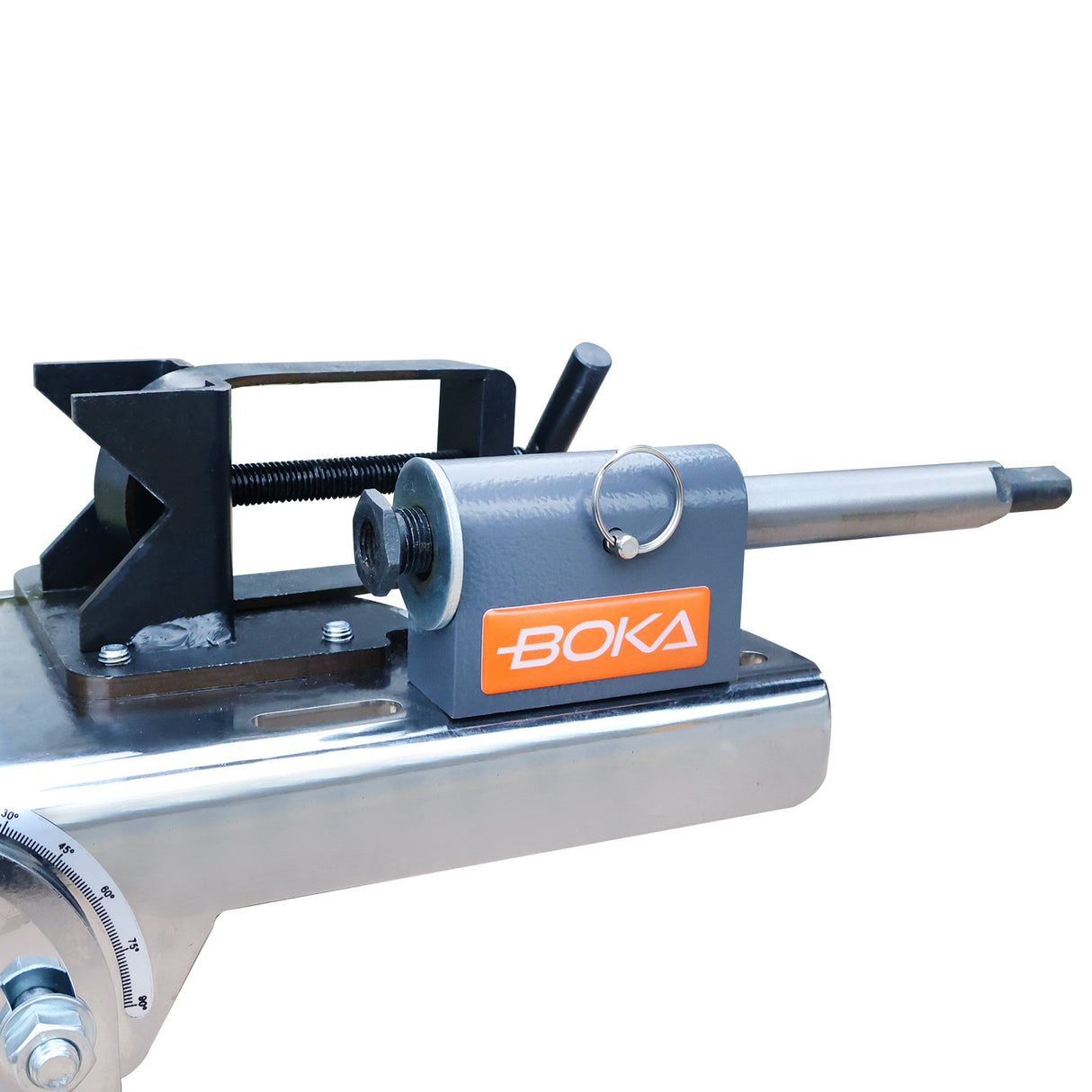 BOKA Rohrausklinker für Rundrohre bis 50 mm, Präzises Kerben 0–45° (Aluminium) / 0–60° (Stahl), mit integriertem Winkelmesser, PN-1/2S