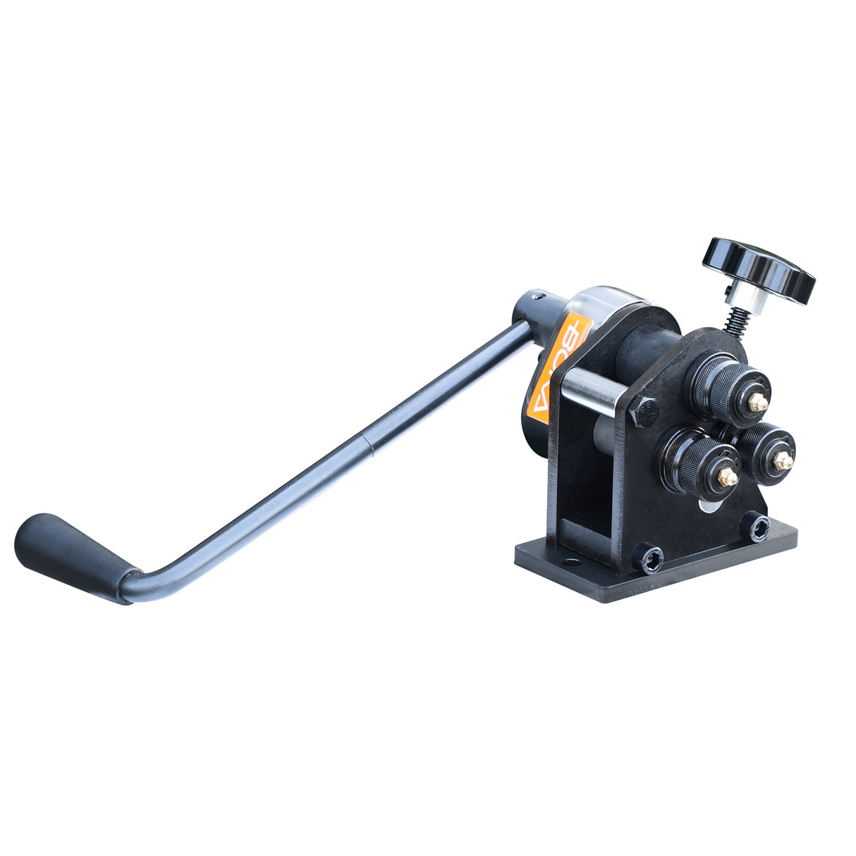 BOKA Ring-Rollenbieger, Rundstahl bis 6,5 mm & Flachstahl bis 25x4 mm, Mindestringdurchmesser 76 mm, benutzerfreundliche Rollenbiegemaschine PR-3