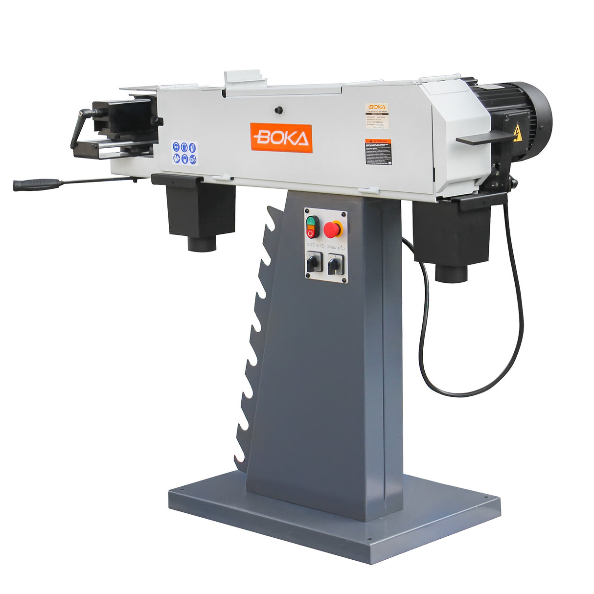 BOKA PRS-4A Belt Grinder, Metal Belt Grinder with Cast Iron Base, Grinding at Angle of 30-90 Degrees, Ideal for Pipe Shape, 400V-50HZ-3PH