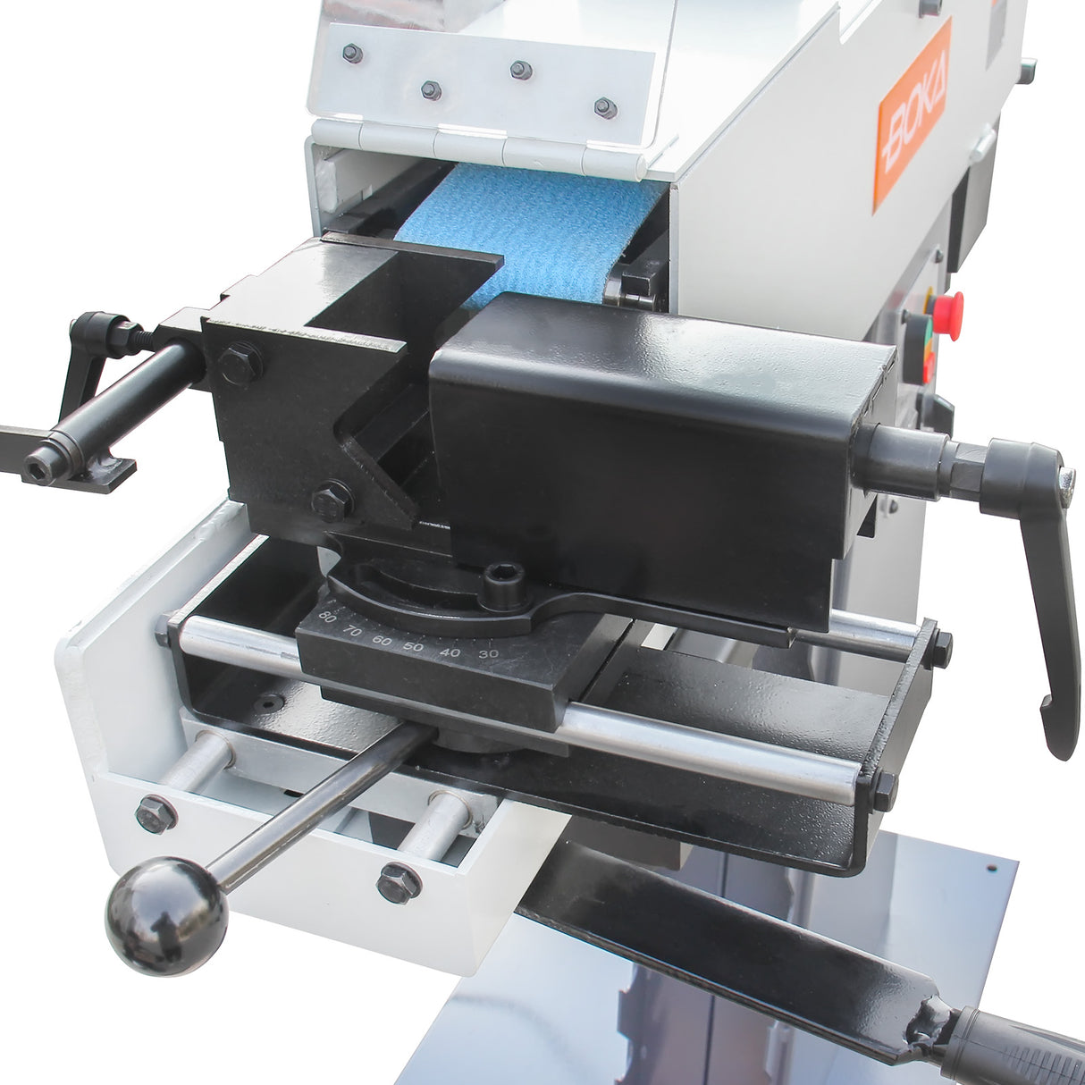 BOKA PRS-4A Belt Grinder, Metal Belt Grinder with Cast Iron Base, Grinding at Angle of 30-90 Degrees, Ideal for Pipe Shape, 400V-50HZ-3PH