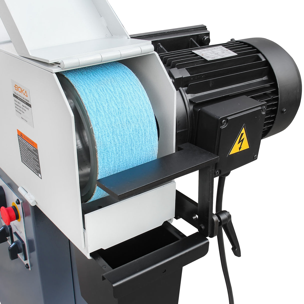 BOKA PRS-4A Belt Grinder, Metal Belt Grinder with Cast Iron Base, Grinding at Angle of 30-90 Degrees, Ideal for Pipe Shape, 400V-50HZ-3PH