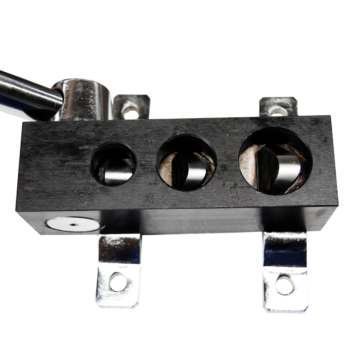 BOKA RA-2 pipe cutter for steel pipes, 19 mm, 25 mm, 32 mm inner diameter, 90° high-precision steel pipe notcher with 3-hole system, lightweight steel construction, pipe cutter for precise pipe processing