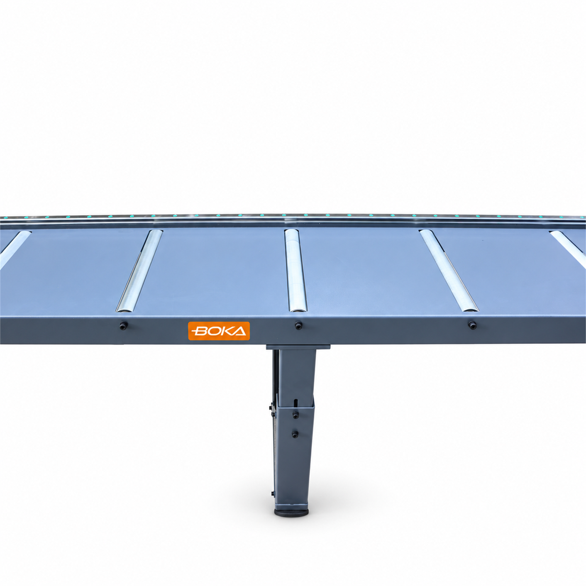 Roller Conveyor with Digital Length Stop, 3050 mm, BOKA RB365x3000D 365 mm usable width, 760–1060 mm working height and up to 400 kg load