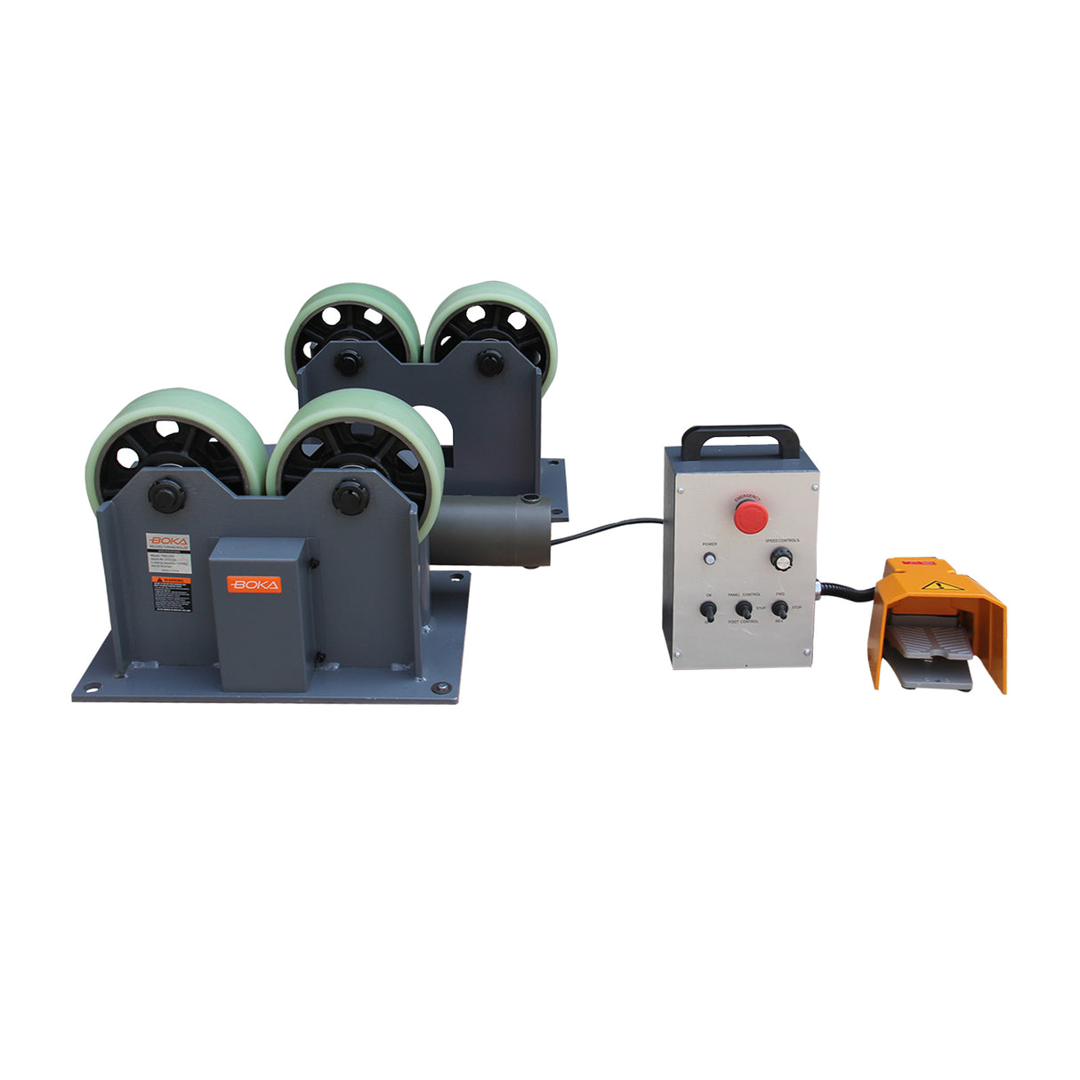 BOKA TRS1200 welding roller stand, load capacity 1200 kg, adjustment range 200–800 mm, ideal for pipe and tube welding work, robust construction