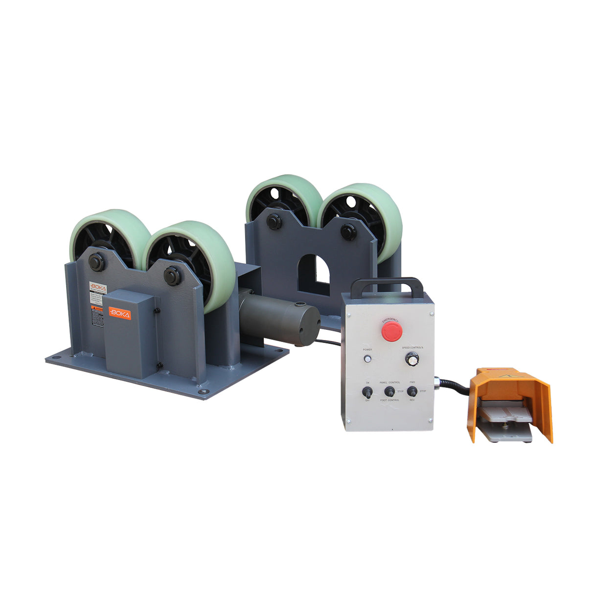 BOKA TRS1200 welding roller stand, load capacity 1200 kg, adjustment range 200–800 mm, ideal for pipe and tube welding work, robust construction