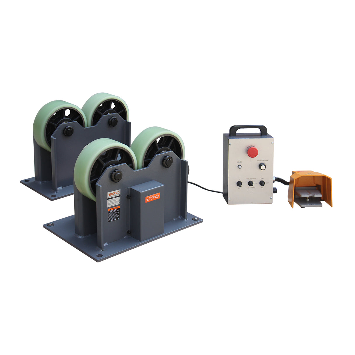 BOKA TRS1200 welding roller stand, load capacity 1200 kg, adjustment range 200–800 mm, ideal for pipe and tube welding work, robust construction