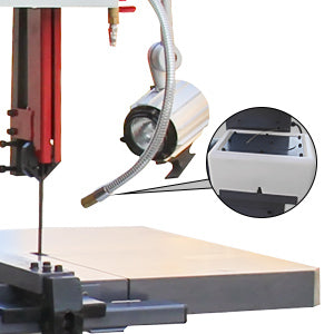 BOKA VS-300 Vertical Band Saw with 310 mm cutting width, 185 mm cutting height, digital display, adjustable table and saw blade repair tools