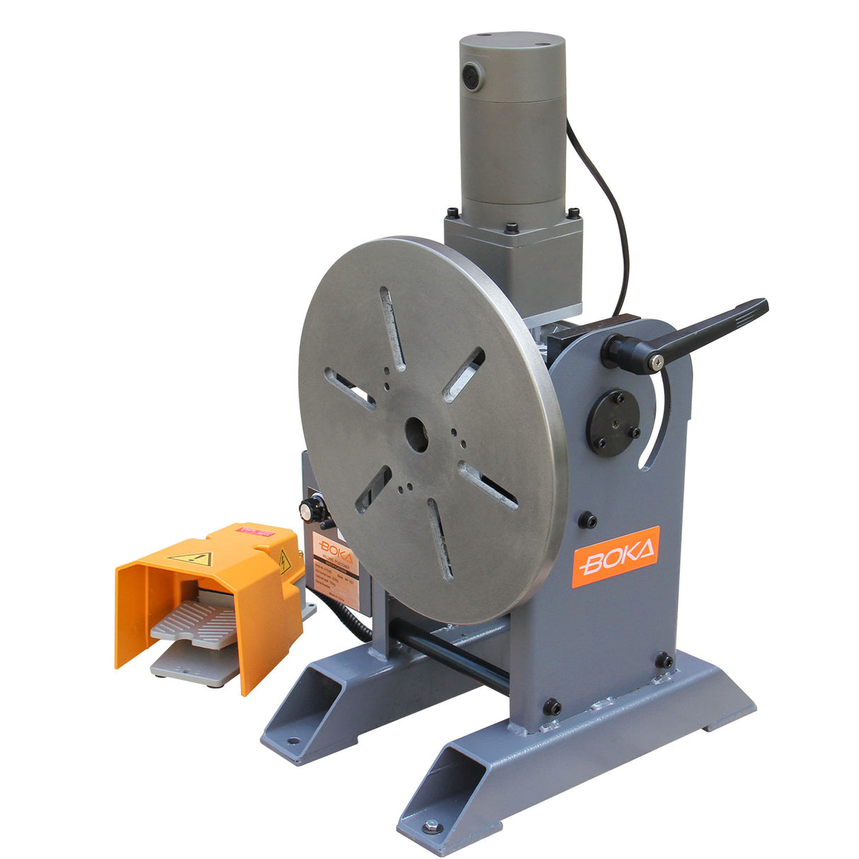 BOKA WP-350 welding positioner, 359 kg load capacity, tilt angle 0-135°, rotary motor, ideal for pipe welding and precise positioning