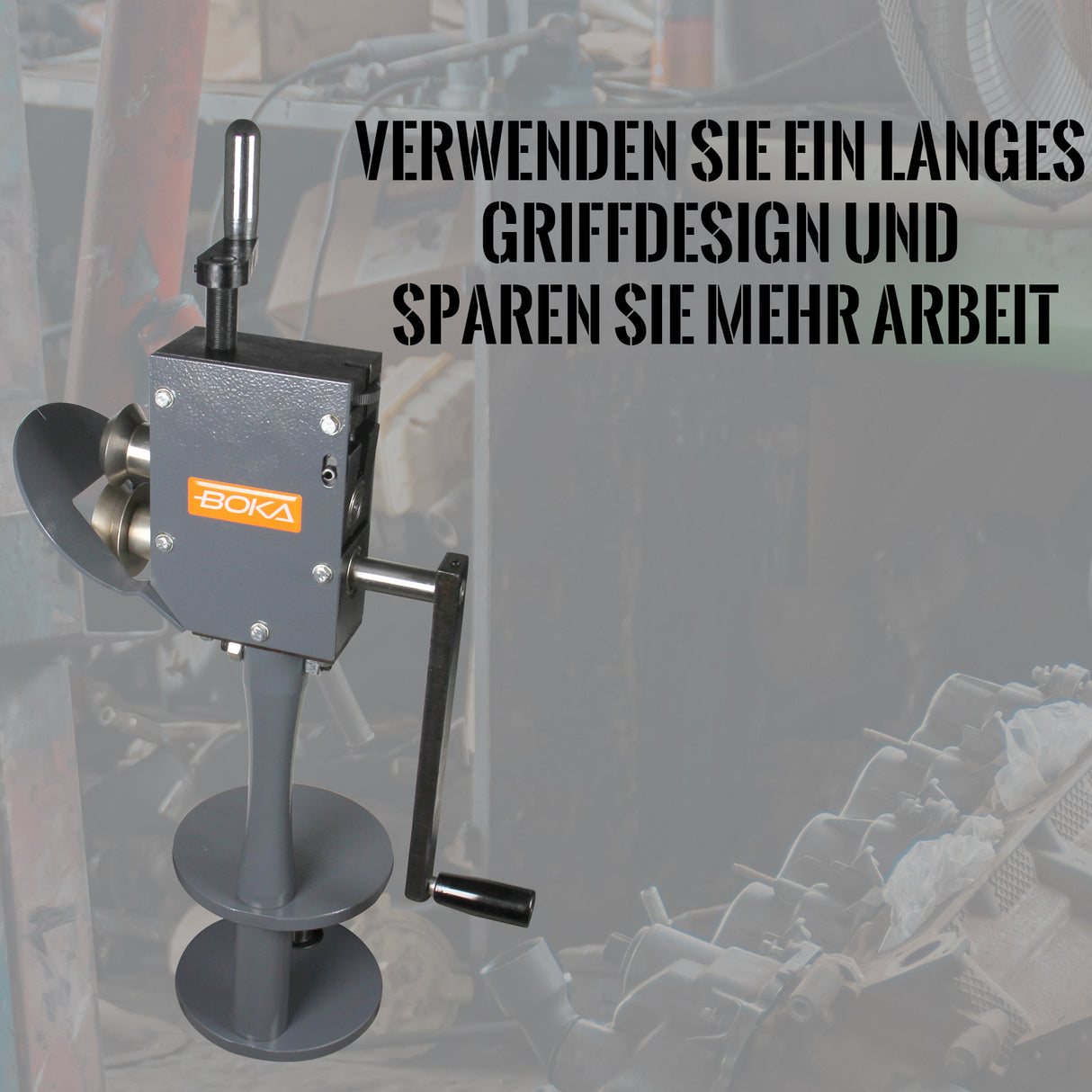 BOKA flanging machine RM-A, beading machine with rotating head, sheet metal processing machine table mountable