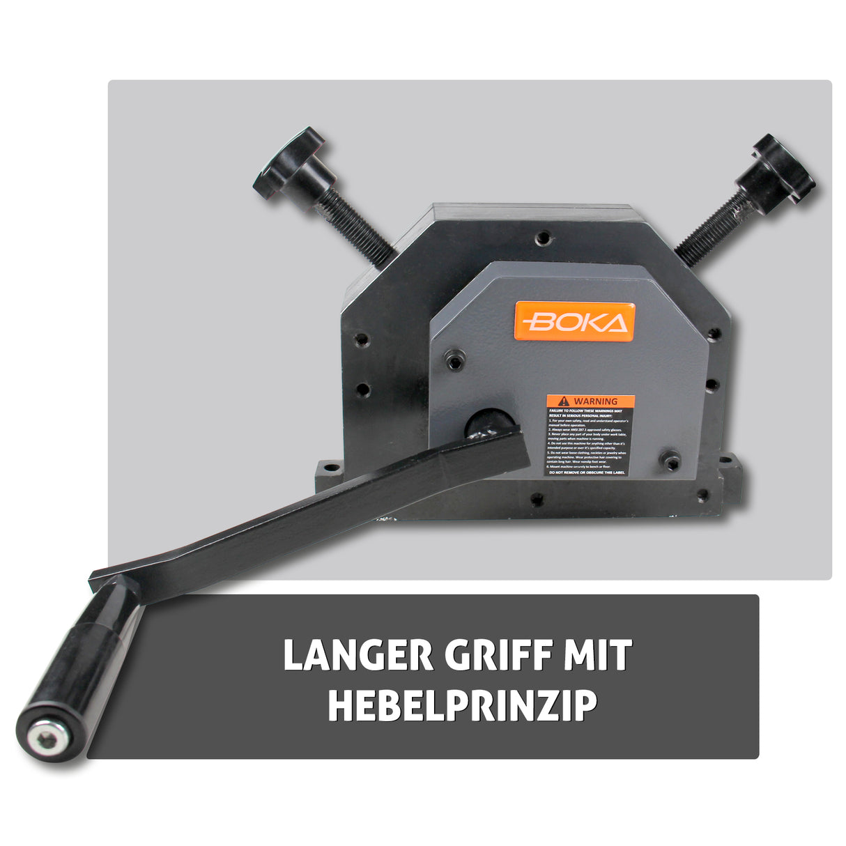 BOKA PR-5 Manual round bending machine, 3-roller bender for flat and round steel, bending radius 70 mm (2-3/4")