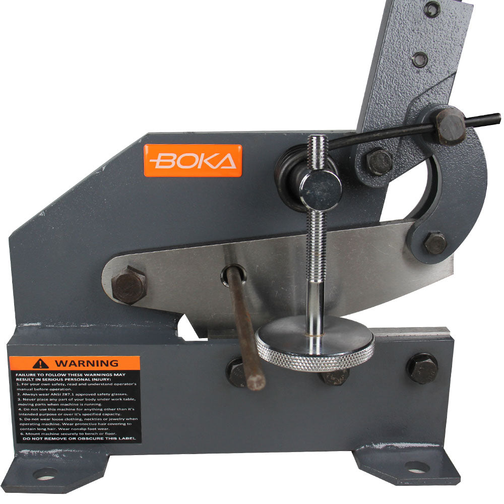BOKA Handhebelschere Blech 150mm Klingenlänge mit T10 Stahl Blechschere Hebelschere für 6 mm Dicke, Abkantbank