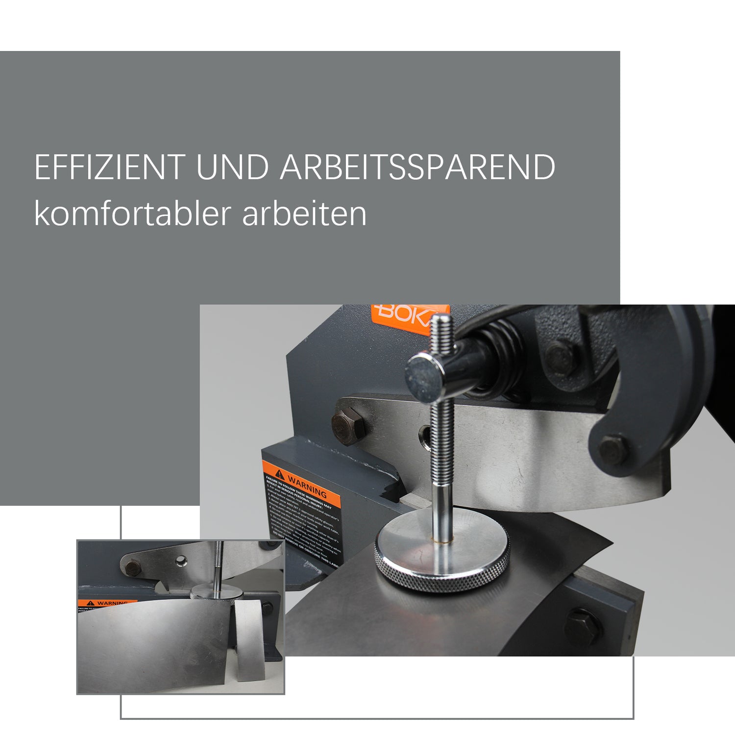 BOKA Handhebelschere Blech 150mm Klingenlänge mit T10 Stahl Blechschere Hebelschere für 6 mm Dicke, Abkantbank