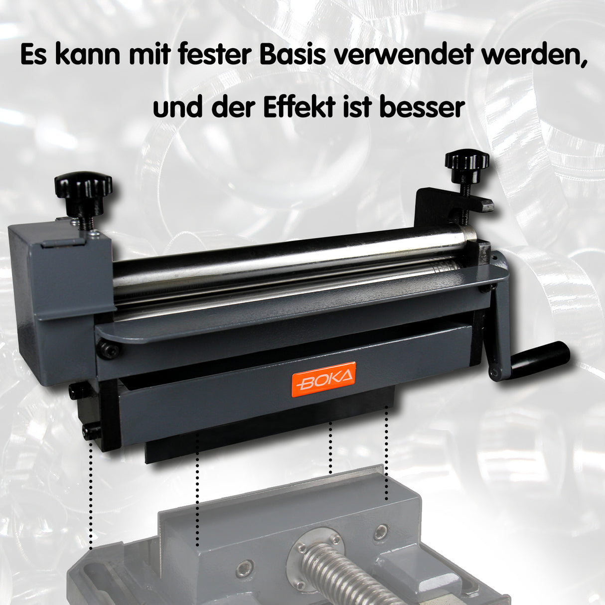 BOKA Drei-Walzen Rundbiegemaschine, manuelle Walzenbiegemaschine für Blech bis 300 mm / 1,0 mm, kompakte Rollbiegemaschine mit Drahtnuten, leicht zu warten, SJ-300