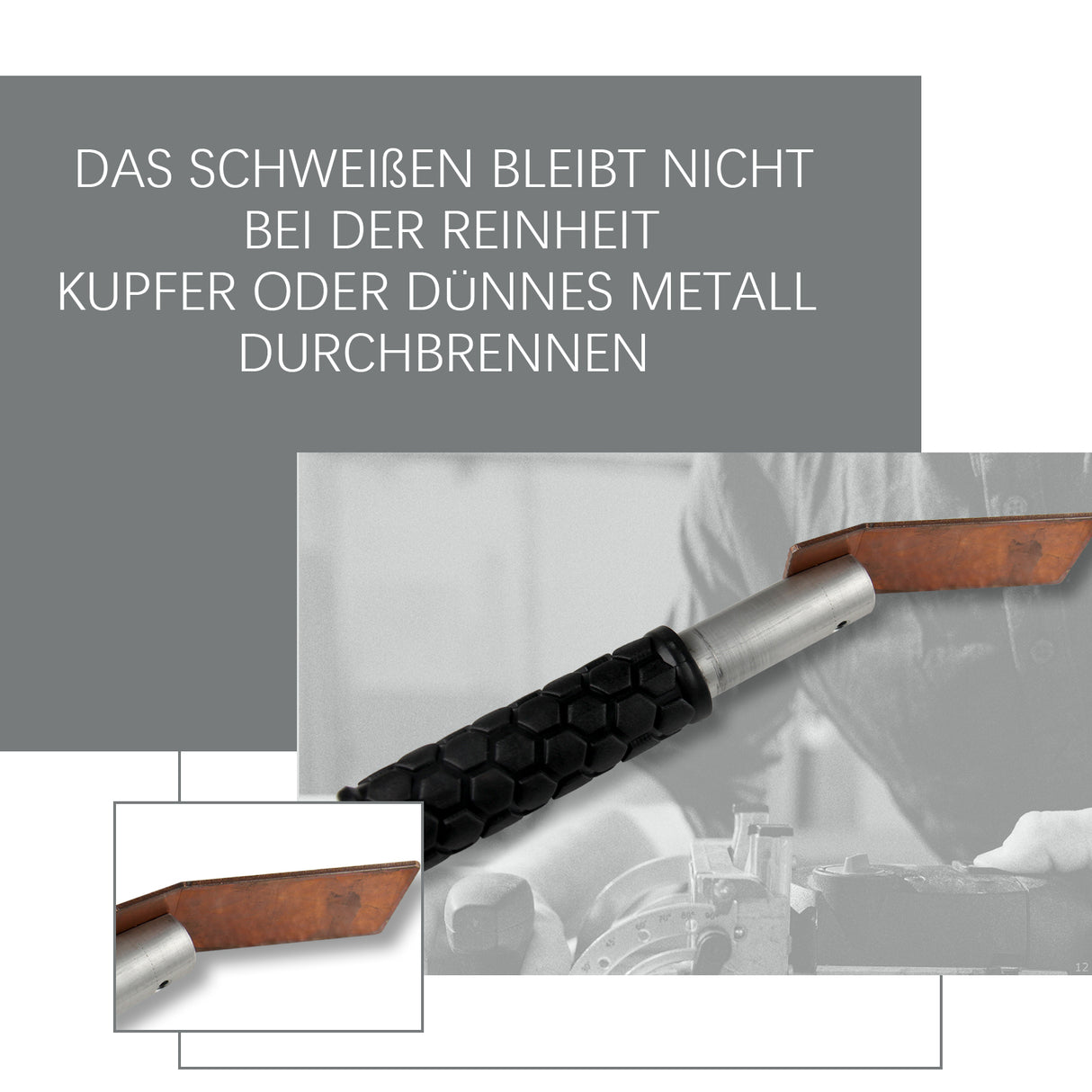 BOKA Copper Welding Aid, 3-piece set: Flat, Curved, Right Angle, 100% Copper