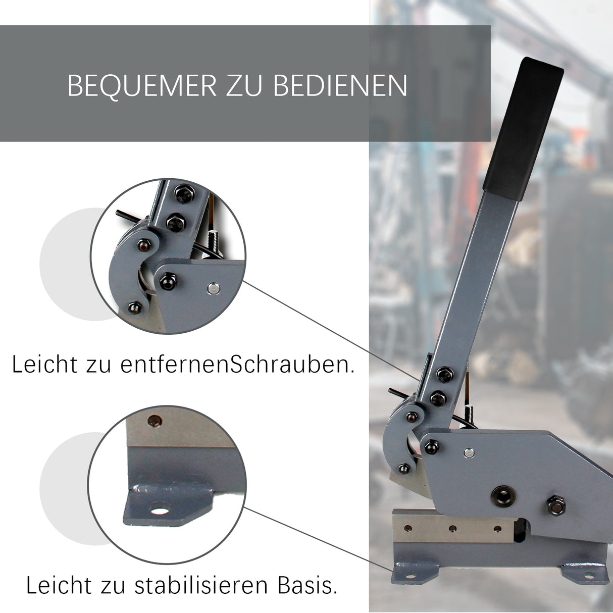 BOKA Handhebelschere Blech 150mm Klingenlänge mit T10 Stahl Blechschere Hebelschere für 6 mm Dicke, Abkantbank