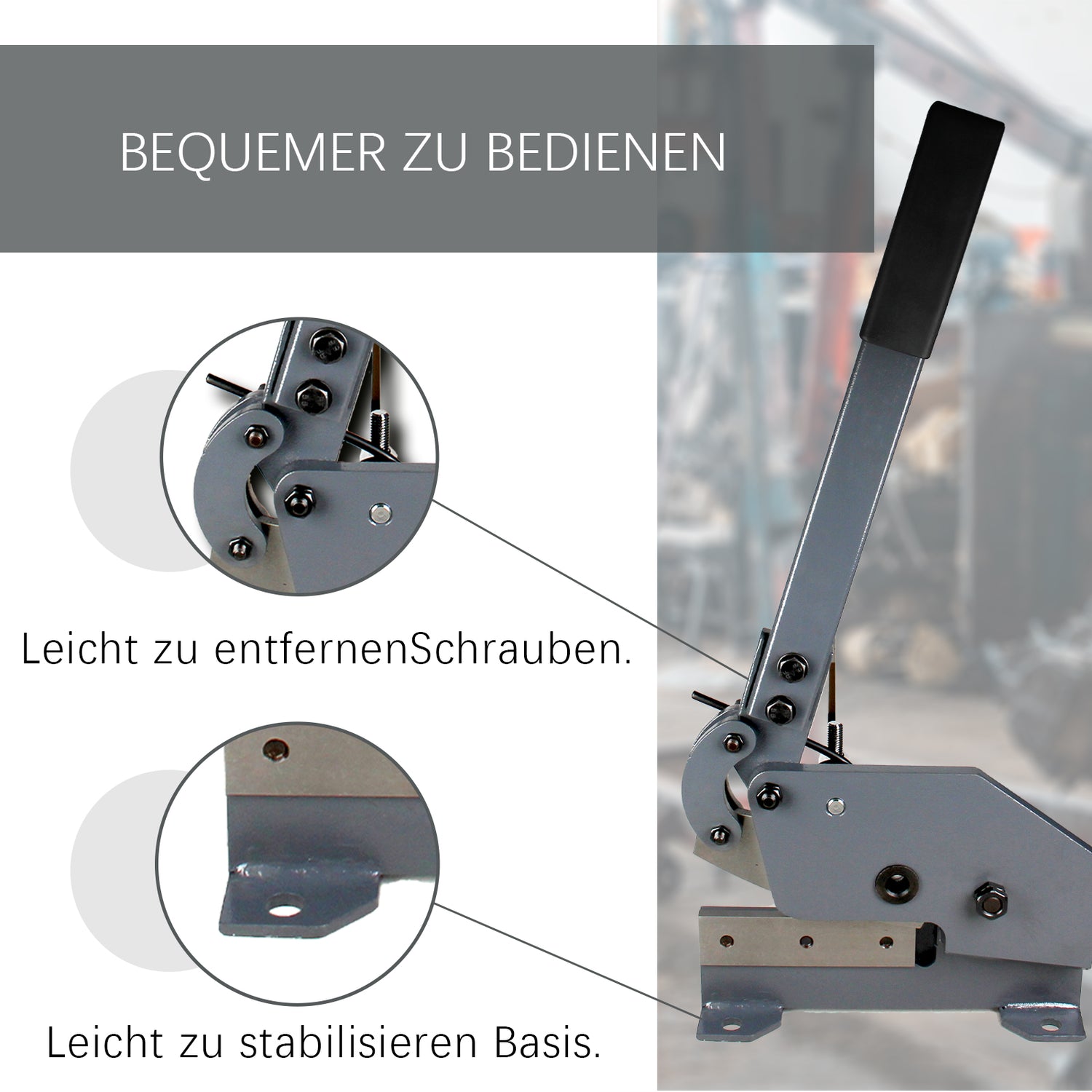 BOKA Handhebelschere Blech 150mm Klingenlänge mit T10 Stahl Blechschere Hebelschere für 6 mm Dicke, Abkantbank