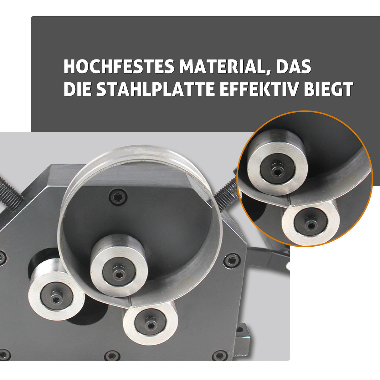 BOKA PR-5 Manual round bending machine, 3-roller bender for flat and round steel, bending radius 70 mm (2-3/4")