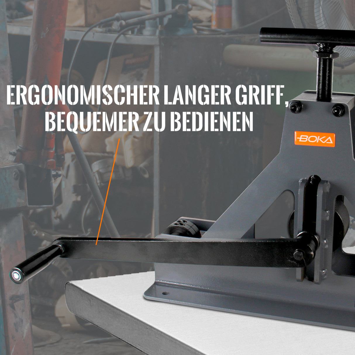 BOKA TR-40 pipe bender, manual roll bending machine for square and rectangular pipes, maximum capacity 40 x 1.5 mm, robust and versatile