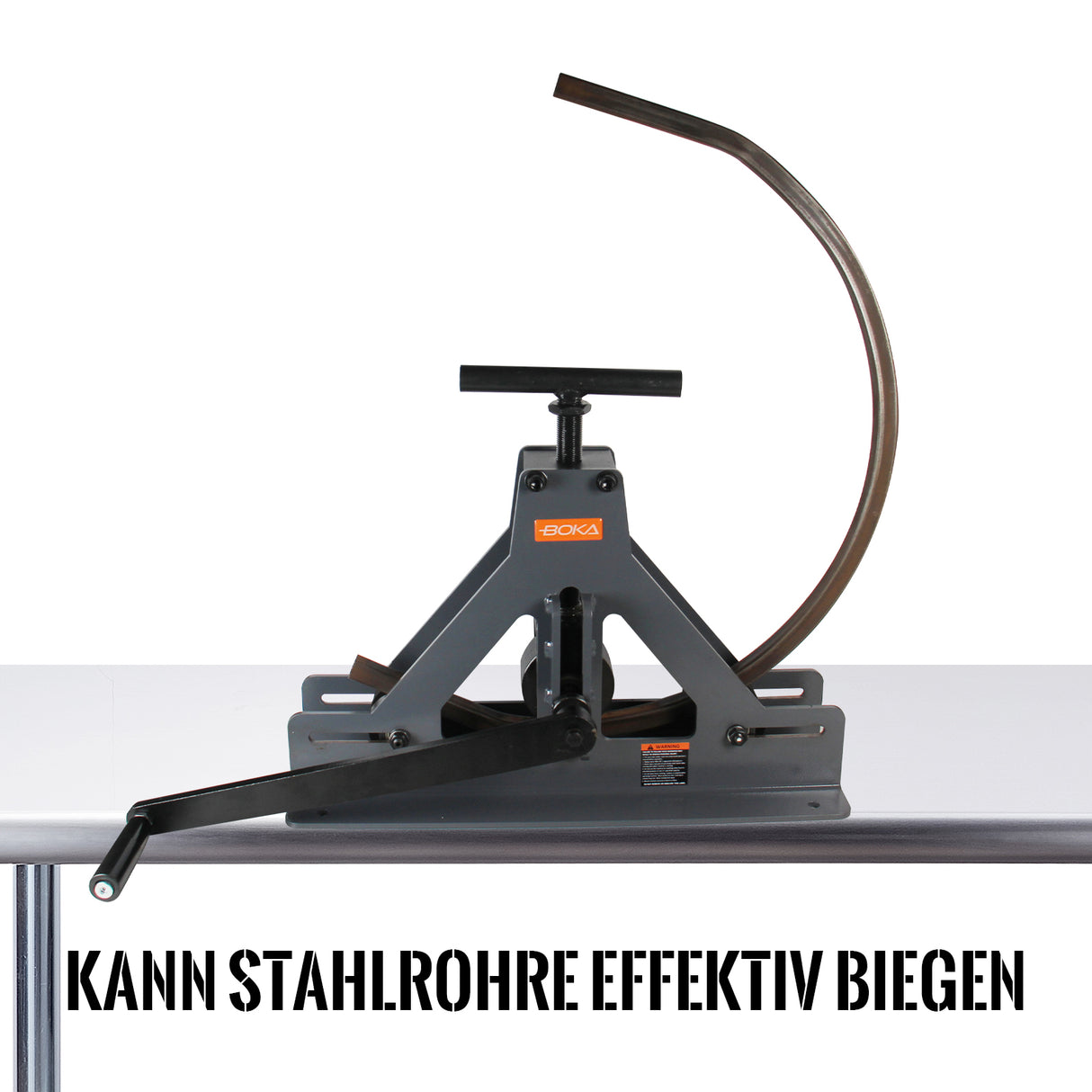 BOKA TR-40 pipe bender, manual roll bending machine for square and rectangular pipes, maximum capacity 40 x 1.5 mm, robust and versatile