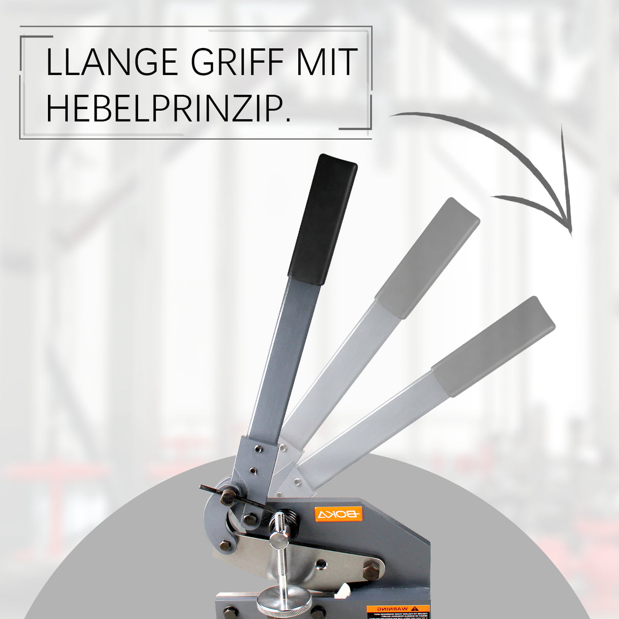 BOKA Handhebelschere Blech 150mm Klingenlänge mit T10 Stahl Blechschere Hebelschere für 6 mm Dicke, Abkantbank
