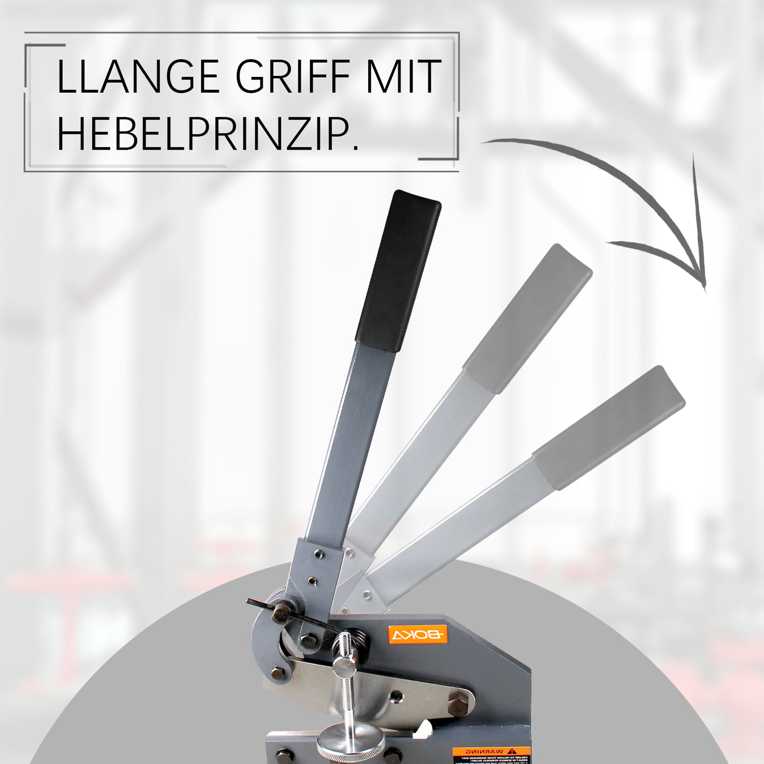 BOKA Handhebelschere Blech 150mm Klingenlänge mit T10 Stahl Blechschere Hebelschere für 6 mm Dicke, Abkantbank