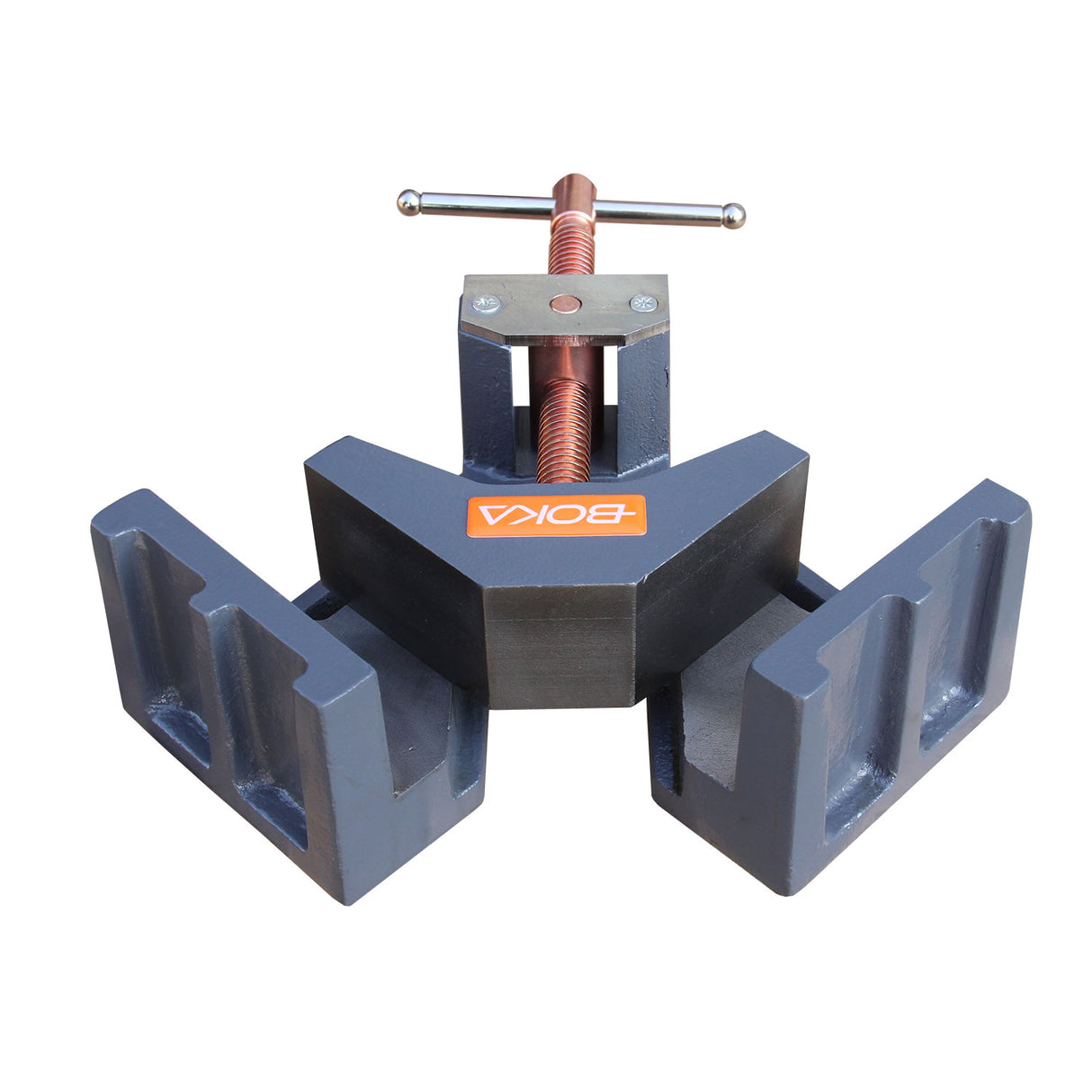 BOKA AC-60 Winkelklemme 90 Grad aus Gusseisen, 60 mm Spannweite, selbstzentriernde Backe, ergonomischer Griff, präzise Winkelfixierung beim Schweißen, Holz- & Metallbearbeitung, Modellbau, DIY