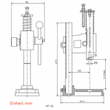BOKA Manuelle Presse AP-2S, 2 Tonnen Dornpresse mit einstellbarer Presshöhe, solide Konstruktion für Schmuckherstellung