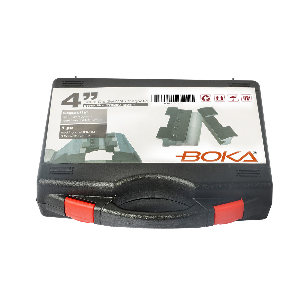 BOKA Biegevorrichtung für Schraubstock, 100–200 mm mit Segmentbiegefingern und Magnethalterung, Abkantbacken für präzises Blechbiegen bis 0–90°